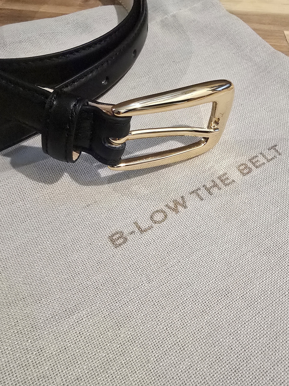 B-Low The Belt Adrian Black Leather Womens Belt with Gold Buckle